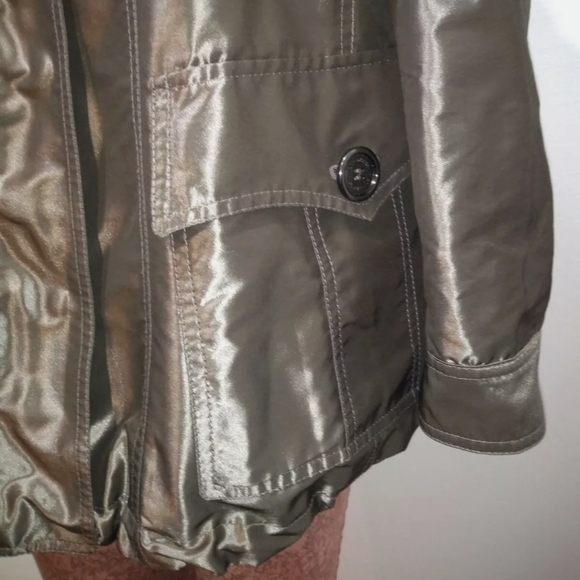 BURBERRY PROSRUM Size 6 Metallic Hooded Coat - Picture 13 of 16